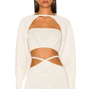 Cult Gaia Women's Natural Sally Convertible Cropped Cotton-blend Top